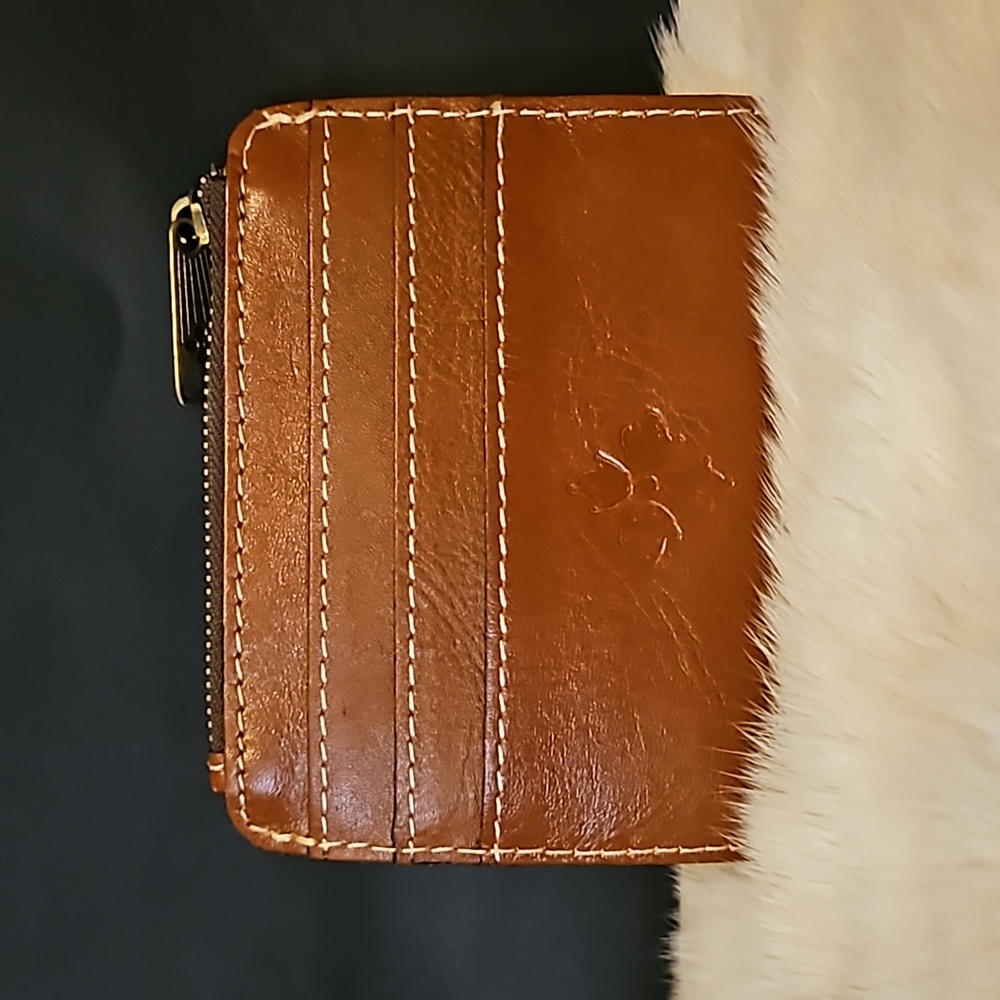 Patricia Nash Cassis Heritage Tan Leather ID Card Wallet